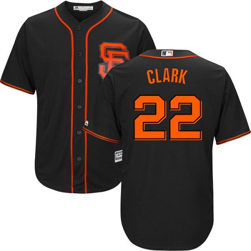 Giants #22 Will Clark Black Alternate Cool Base Stitched Youth MLB Jersey